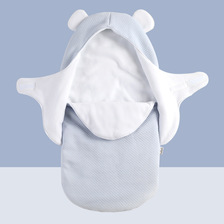 婴儿空气提花棉防惊跳秋冬加厚两用抱被新生儿抱被宝宝保暖睡袋