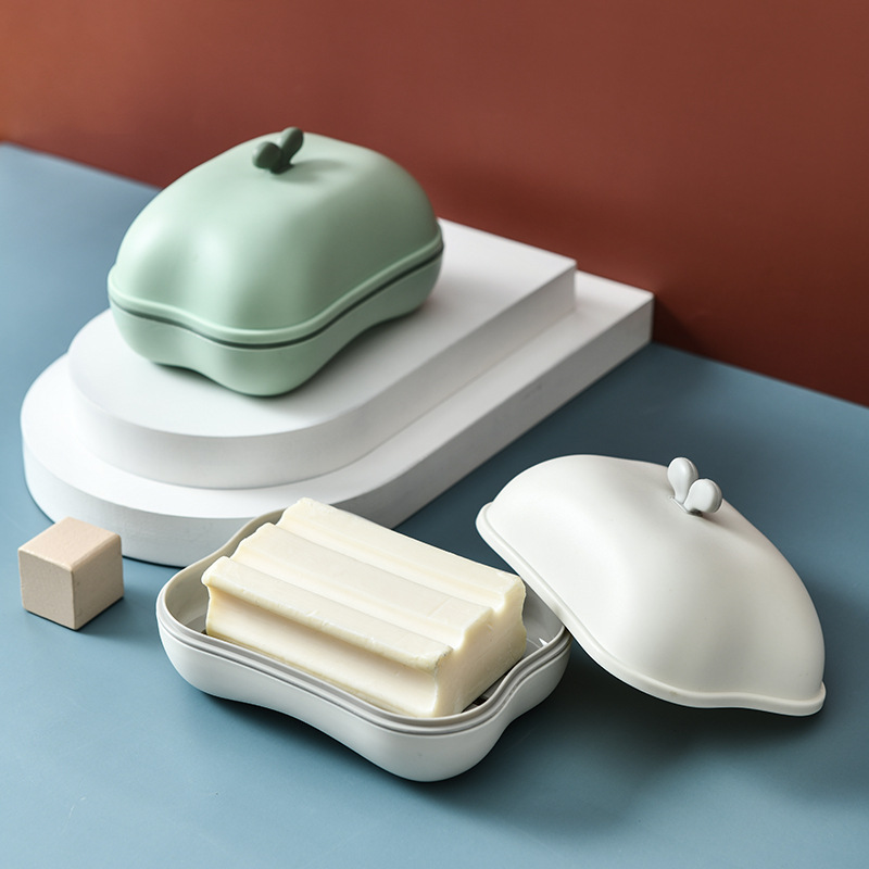 Double-layer draining soap box, Nordic household bathroom creative portable soap tray, bathroom soap rack, dormitory soap box details Picture