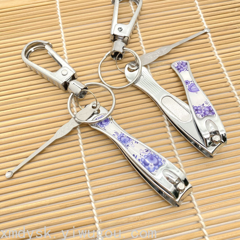 Keychain nail clipper set, nail clipper file, ear spoon combination, two-yuan store wholesale, daily necessities, nail clippers