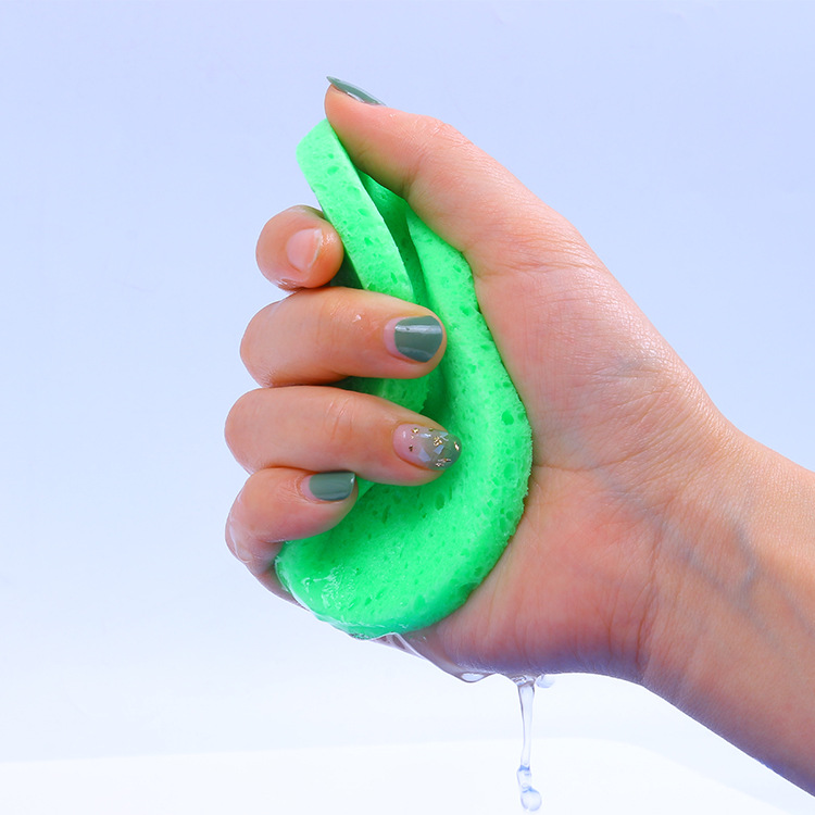 Factory wholesale round wood pulp cotton sponge face wash, makeup remover, cleansing and cleansing sponge, customizable details Picture