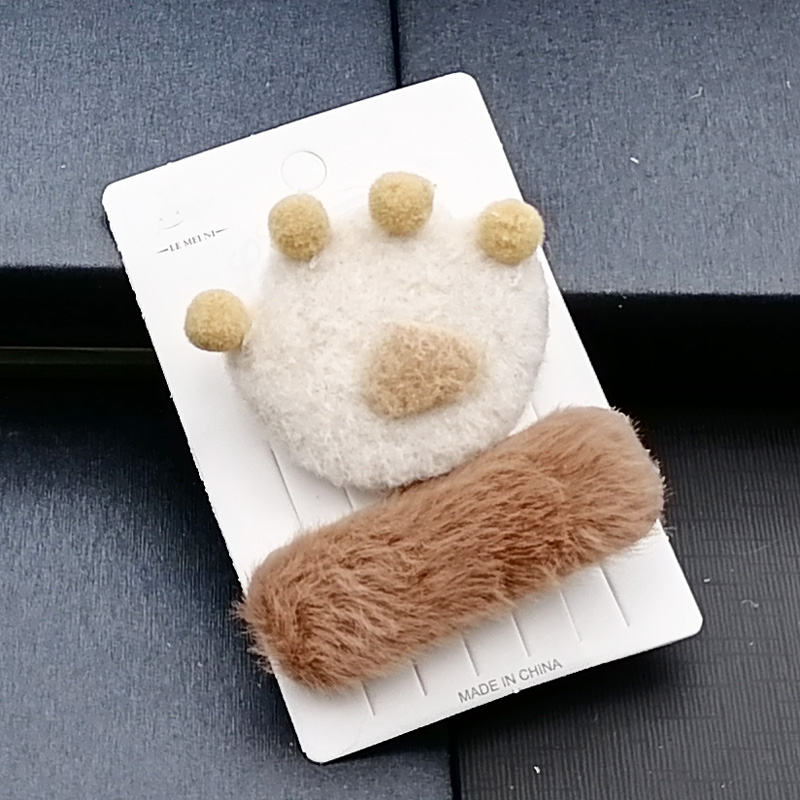 N3317 Winter Edition Wool + knitted BB clips, duck clips, hair clips, hair accessories, headwear, Japanese and Korean accessories, 2-yuan store wholesale Specification image