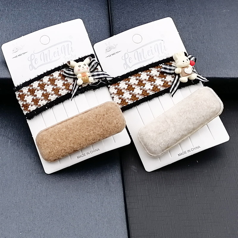 N3216 knitted cartoon + wool BB hair clips, duck clips, hair clips, hair accessories, headwear, Japanese and Korean accessories 2-yuan store wholesale details Picture