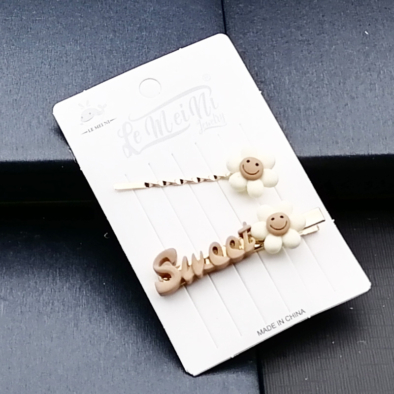 N3311 Exquisite letter duck clips + one-line hair clips, duck clips, hair clips, hair accessories, headwear, Japanese and Korean accessories 2-yuan store Specification image