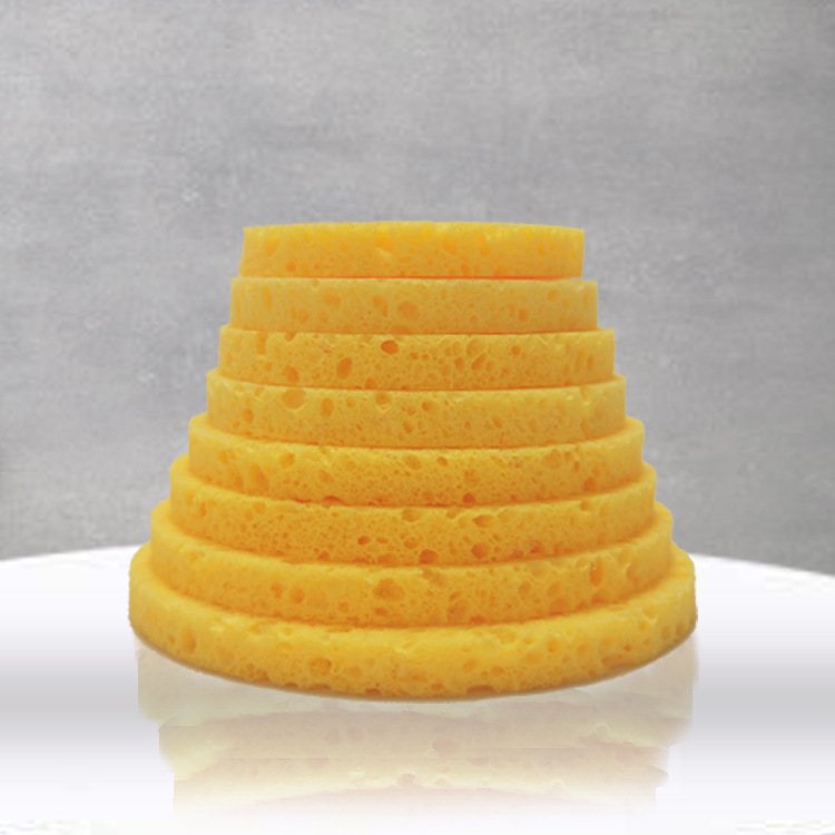 Factory wholesale round wood pulp cotton sponge face wash, makeup remover, cleansing and cleansing sponge, customizable full figure