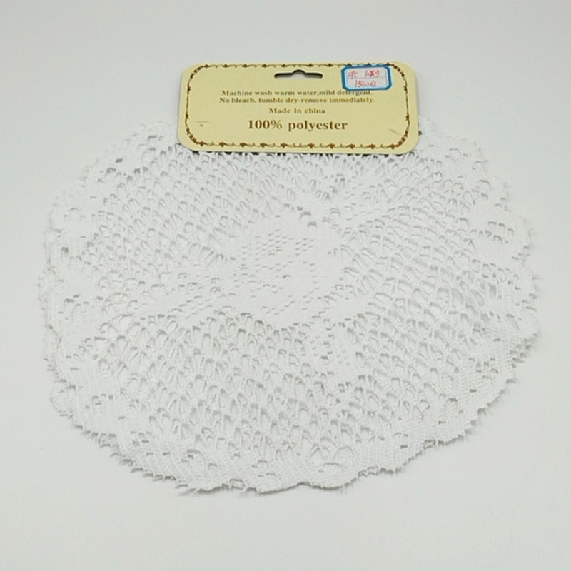White heat-resistant, no-rinse tea table mat, tablecloth, and round lotus-shaped placemats details Picture