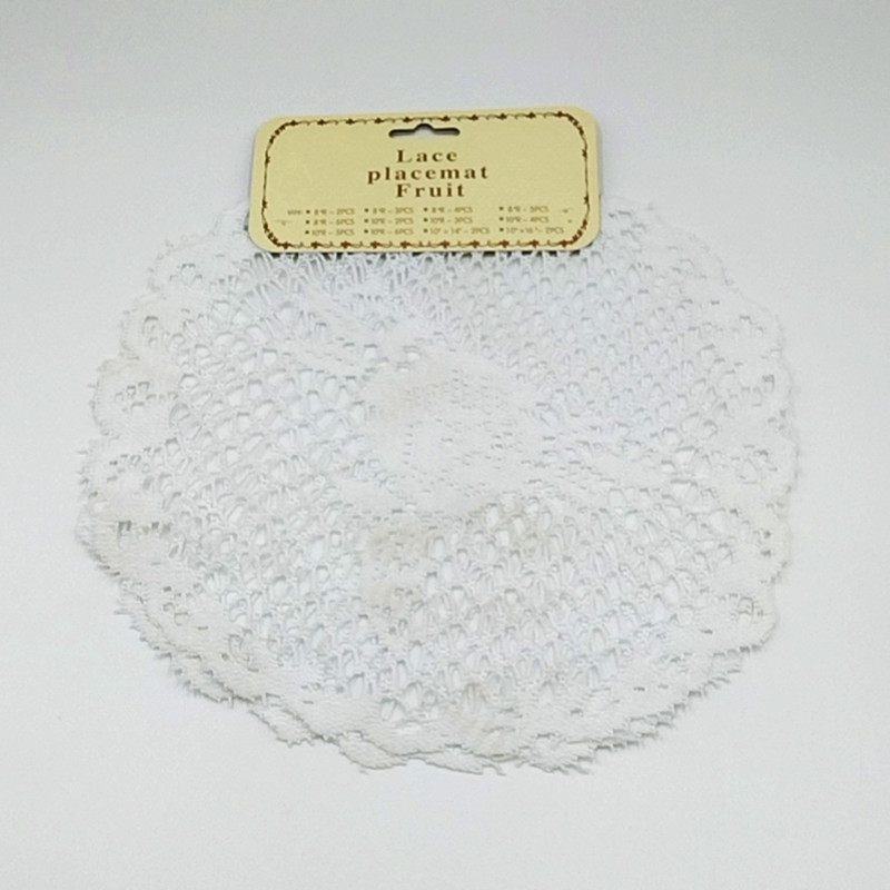 White heat-resistant, no-rinse tea table mat, tablecloth, and round lotus-shaped placemats