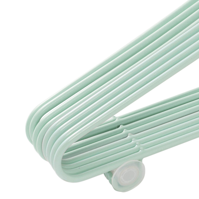 Household plastic-coated clothes hanger, thickened for adults, men's and women's clothes hanging, anti-slip and traceless clothes drying hanger, clothes support, dry and wet dual-purpose Specification image