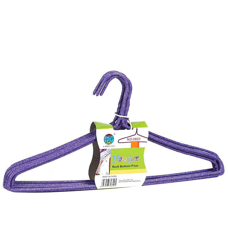 The manufacturer wholesals household anti-slip and traceless drying plastic-coated clothes hangers. The simple solid color thickened 10-piece hangers are selling well Item Picture