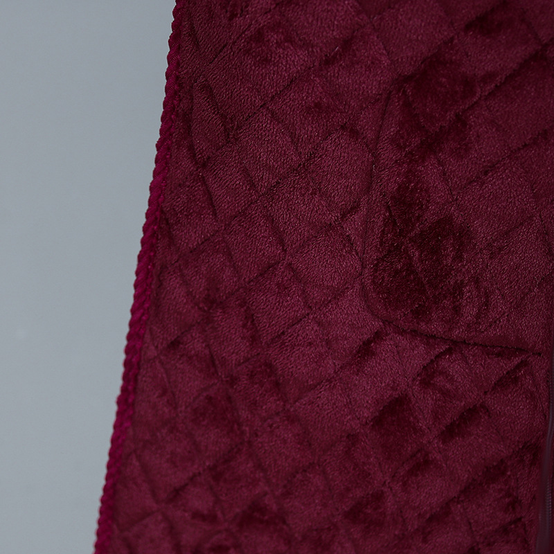 Mid-length corduroy cotton-padded jacket for mothers in 2021, a warm and slimming stand-up collar button-down cotton-padded jacket for middle-aged and elderly women details Picture