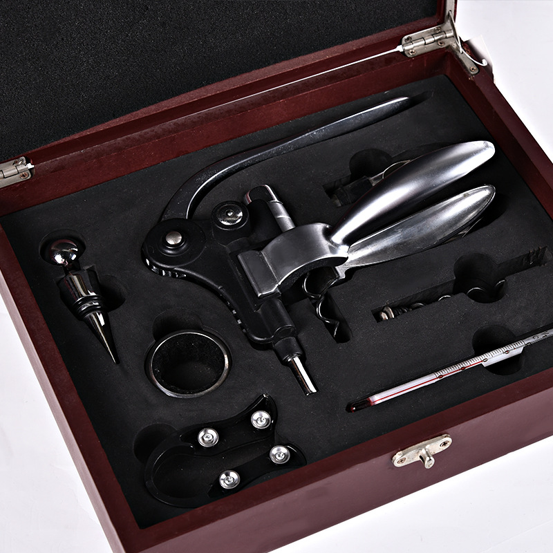 New high-end wine bottle opener set, wine ware set, kitchen tools factory direct sales, stainless steel wine ware set, bar supplies, stainless steel cocktail mixing tools, cocktail mixing tool accessories details Picture