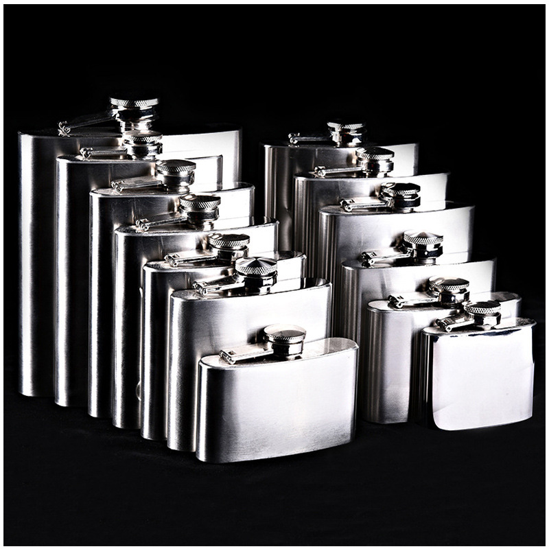 Factory direct sales of eco-friendly plastic caps, 1-10 ounce stainless steel wine jugs, portable wine bottles, wholesale and customization Specification image