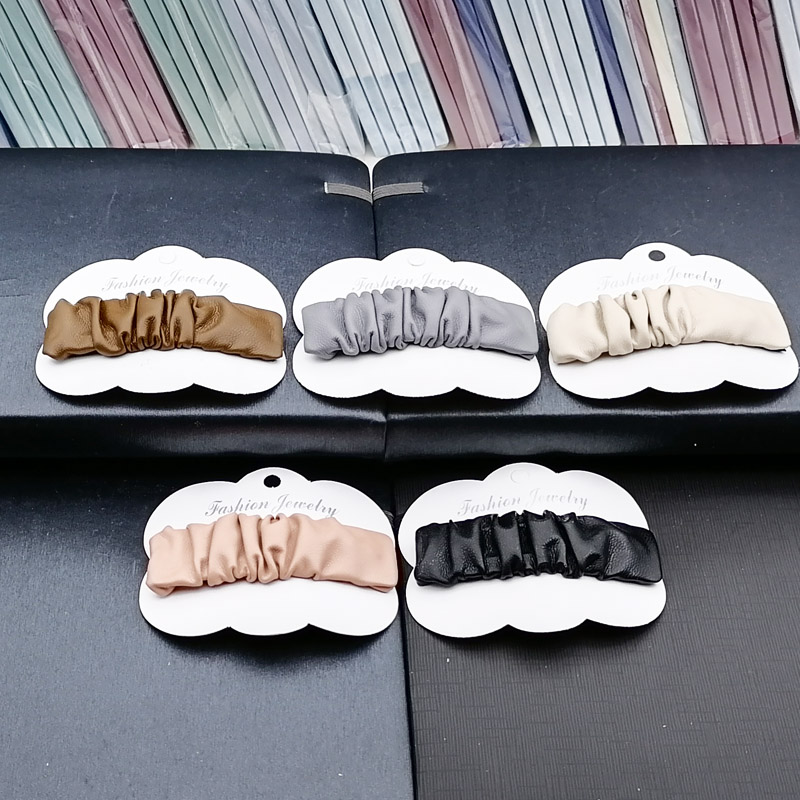 N3331 Fashionable and simple leather art BB clips, duck clips, hair clips, hair accessories, head accessories, Japanese and Korean accessories, 2-yuan store wholesale details Picture