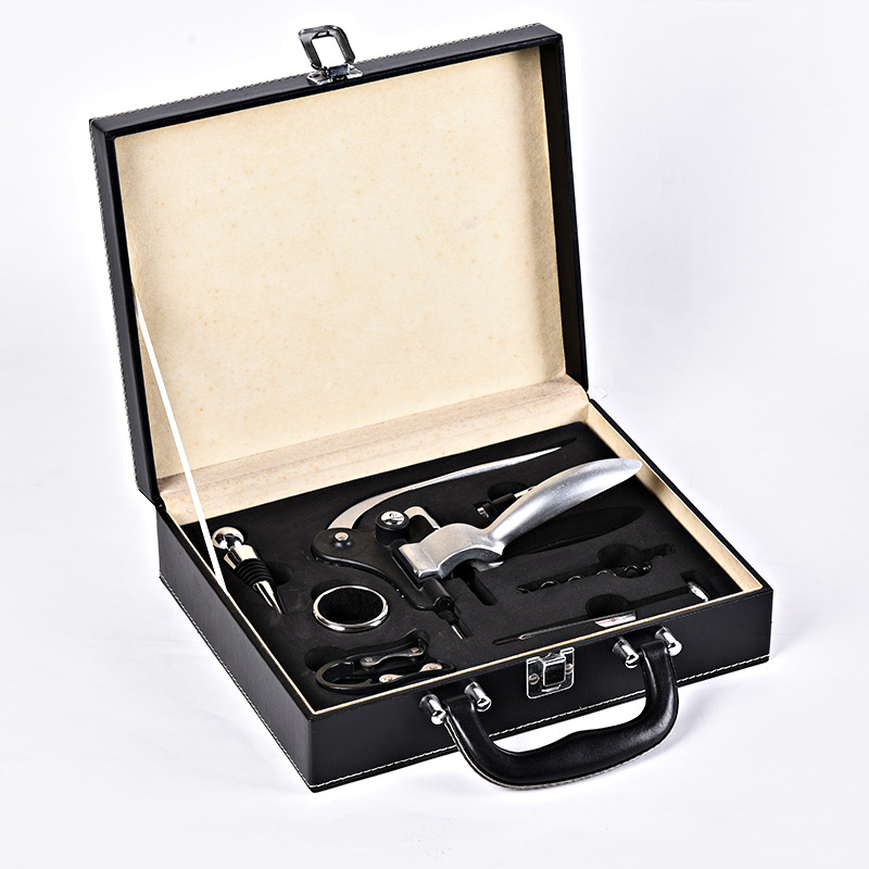 Factory direct sales of wine bottle openers, multi-piece wine sets, gift boxes, various sets of bar supplies, stainless steel cocktail mixing tools, cocktail mixing tool accessories, stainless steel wine sets. details Picture
