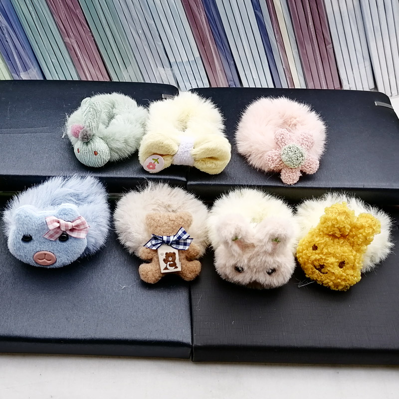 N3415 rabbit fur cartoon hair bands, duck hair clips, hair clips, headwear, Japanese and Korean accessories, 2-yuan store wholesale Item Picture