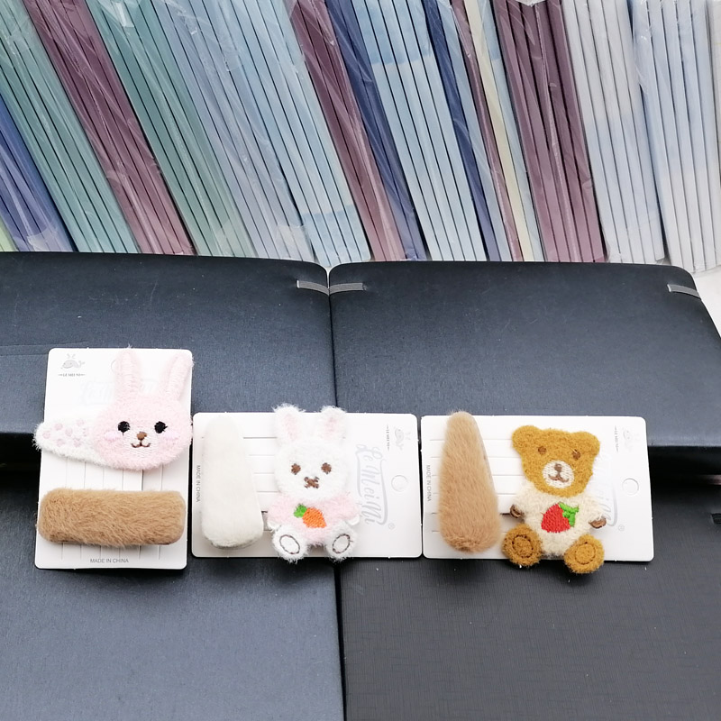 N3515 raw material + cartoon BB clips, duck clips, hair clips, hair accessories, headwear, Japanese and Korean accessories 2-yuan store wholesale Application Scenario