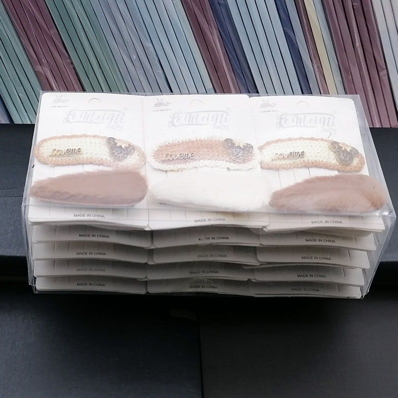 N3621 Knitted 1+1 wool BB clip, duck clip, hair clip, hair accessory, head accessory, Japanese and Korean accessories, 2-yuan store wholesale Item Picture