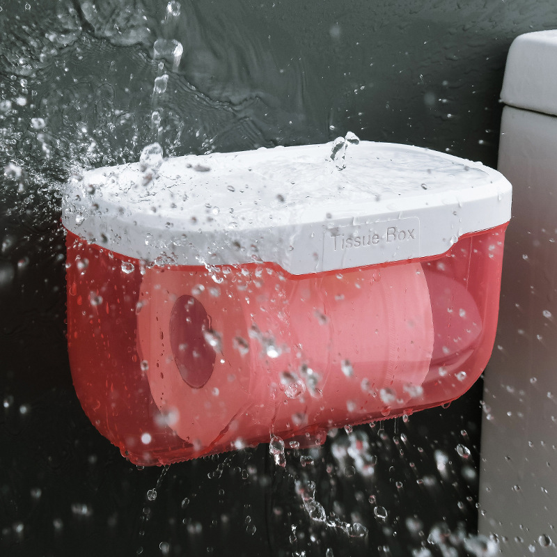Bathroom tissue box, waterproof and non-perforating toilet tissue, toilet hand paper box, toilet paper storage rack, creative roll paper box Item Picture