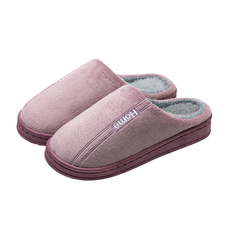 Cotton slippers for autumn and winter 2021: Men's home anti-slip indoor warm couple floor slippers, postpartum shoes, wool slippers for women Item Picture