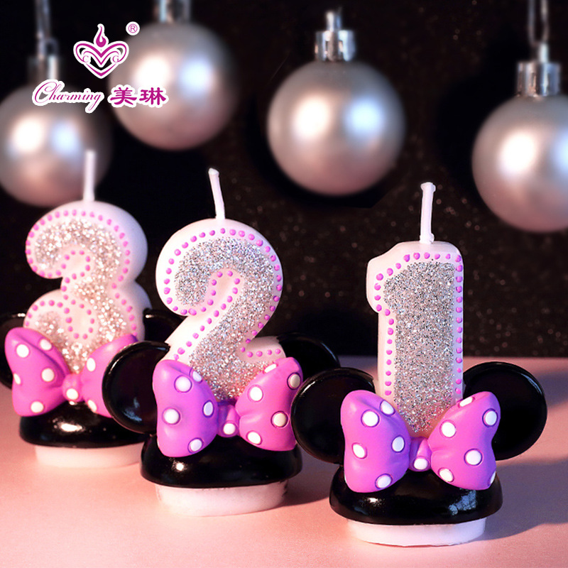 Cross-border digital candles for birthday parties Children's birthday candles Girl baby dinner cake decorations thumbnail