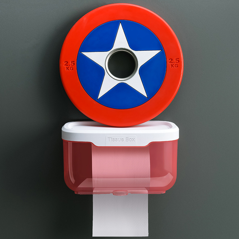 Bathroom tissue box, waterproof and non-perforating toilet tissue, toilet hand paper box, toilet paper storage rack, creative roll paper box Application Scenario
