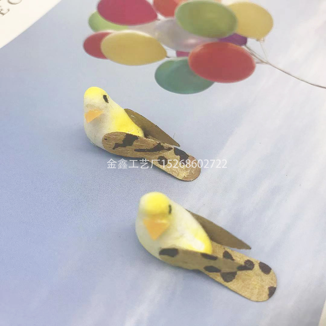 彩色小鸟麻雀鸽子仿真鸟头饰发夹花环装饰配件幼儿园手工diy材料