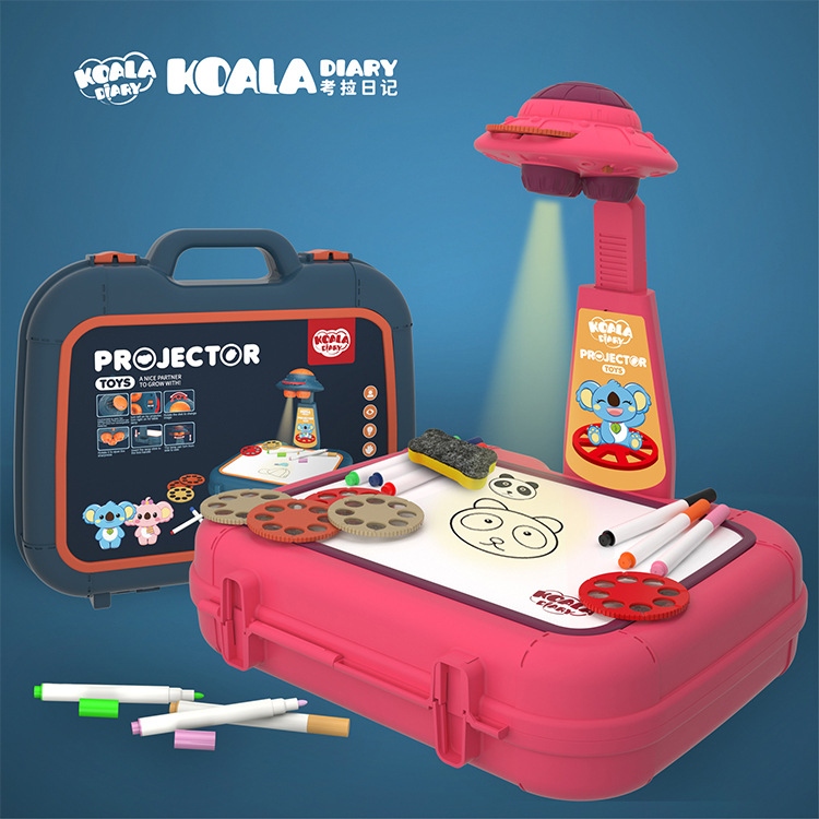 Koala Diary Children's Projection Painting Machine, Projection suitcase, Graffiti Writing Board, Illuminated Music, writing and painting board details Picture