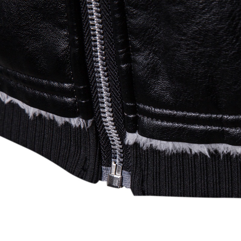 A winter lapel casual sheepskin leather jacket for men on Amazon, an oversized thickened leather jacket for men Item Picture
