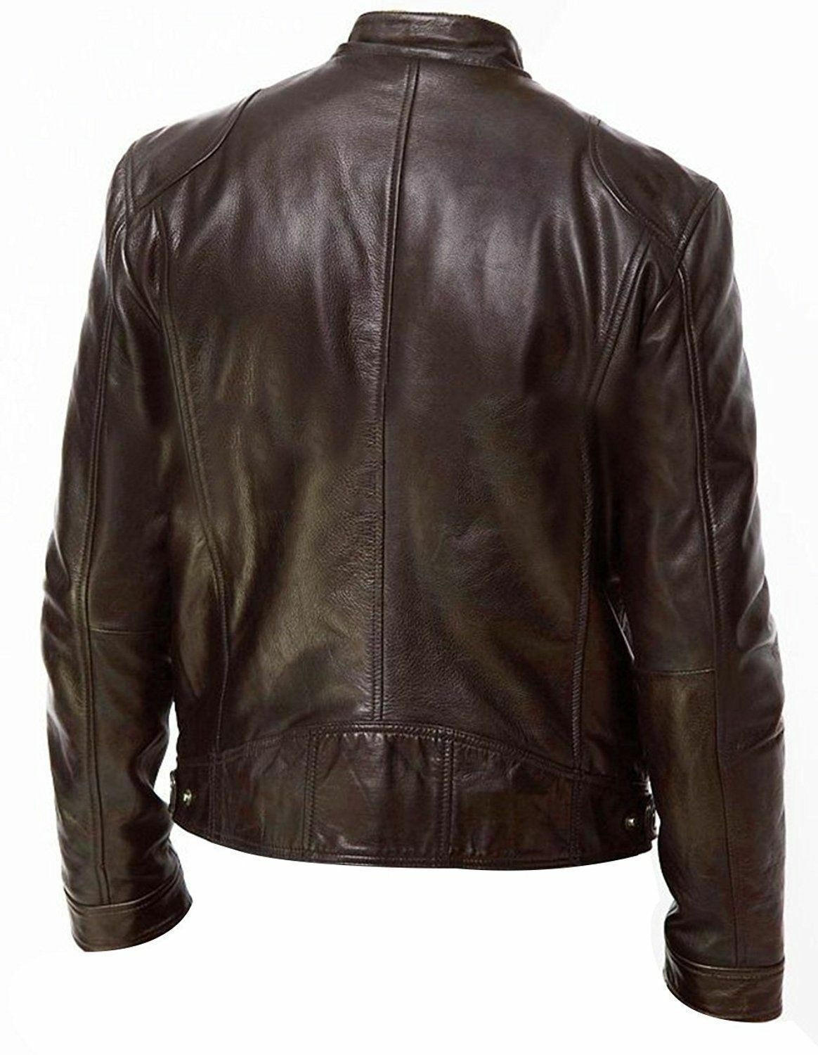 Winter business gentleman for foreign trade, warm zipper cardigan, pocket decoration, PU leather jacket, stand-up collar, slimming leather jacket P55 Application Scenario