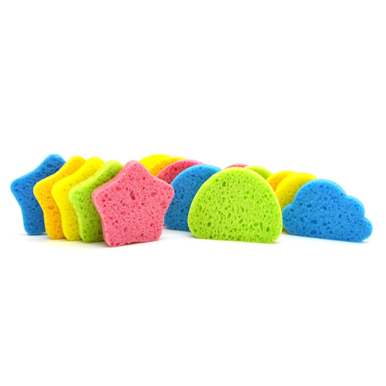 Factory wholesale wood pulp cotton face wash, cloud-shaped cleansing face wash, decontamination and cleaning wood pulp cotton full figure