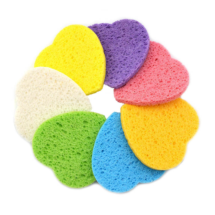 Factory direct supply of wood pulp cotton natural cleansing and makeup removal sponges, cleansing and face washing sponges, beauty sponges, multi-shaped wood pulp sponges full figure