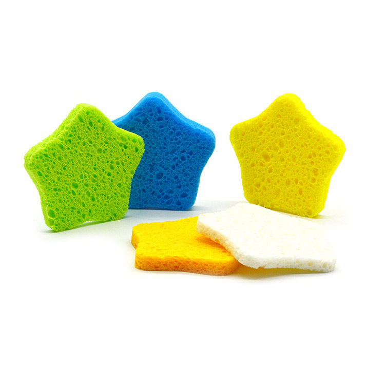 Wholesale wood pulp cotton star-shaped German fiber wood pulp cotton makeup remover wood pulp sponge powder puff cleaning face wash puff Specification drawing