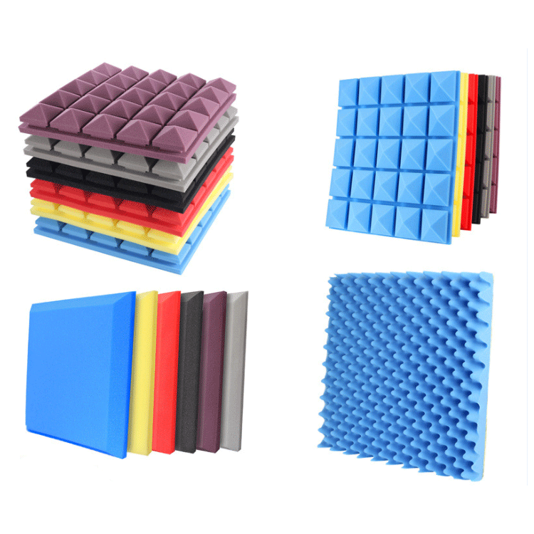 50x50高密阻燃鸡蛋隔音棉墙体自粘波浪隔音绵蘑菇头吸音棉金字塔