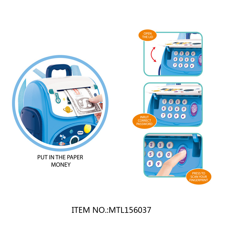 New cross-border best-selling children's schoolbags, backpacks, safes, money roll machines, creative password ATM piggy banks and toys Item Picture