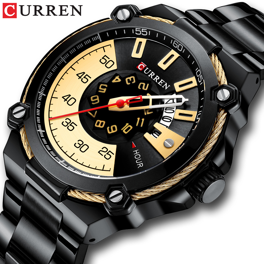 The new Curren 8345 men's watch with a waterproof quartz steel strap and a business calendar for men Application Scenario
