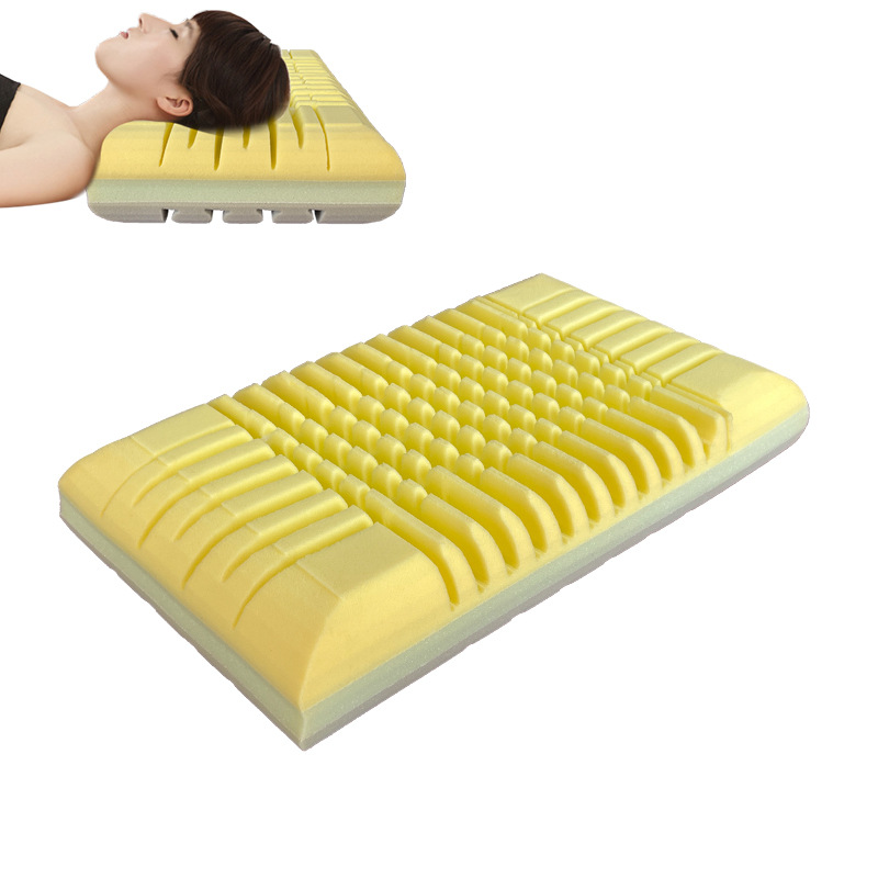 厂家直供高品质海绵双面造型枕头三层复合切割造型颈椎枕