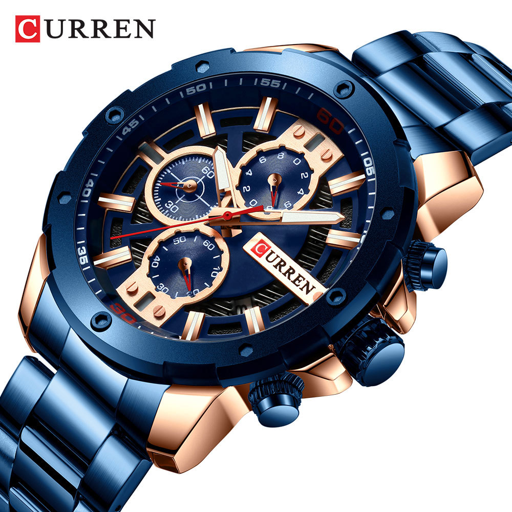 Curren/ carion nuevo reloj de cuarzo 8336 reloj de cuarzo para hombres con correa de acero reloj de calendario reloj de cuarzo resistente al agua reloj de comercio exterior de seis pines reloj de cuarzo para hombres details Picture