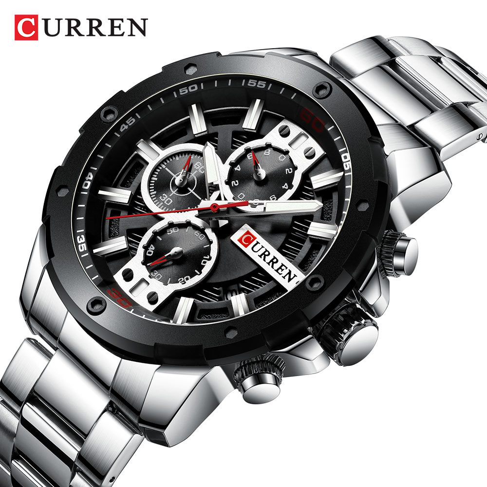 Curren/ carion nuevo reloj de cuarzo 8336 reloj de cuarzo para hombres con correa de acero reloj de calendario reloj de cuarzo resistente al agua reloj de comercio exterior de seis pines reloj de cuarzo para hombres Item Picture