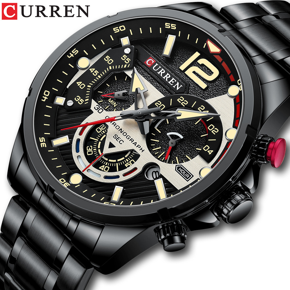 Curren/ Carien 8395 Men's Watch Calendar Men's Watch six-hand steel band Quartz watch Sports men's watch Application Scenario