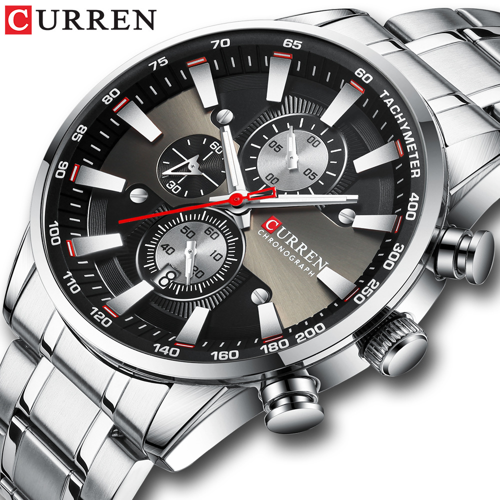 Curren/ Carren 8351 Men's watch, waterproof quartz watch, six-hand watch, business men's watch, calendar watch Item Picture