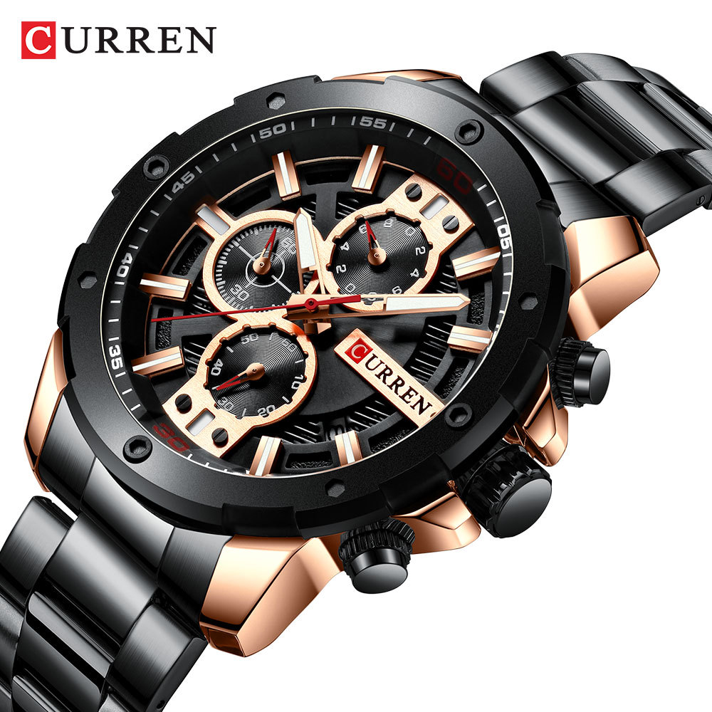Curren/ carion nuevo reloj de cuarzo 8336 reloj de cuarzo para hombres con correa de acero reloj de calendario reloj de cuarzo resistente al agua reloj de comercio exterior de seis pines reloj de cuarzo para hombres Specification image
