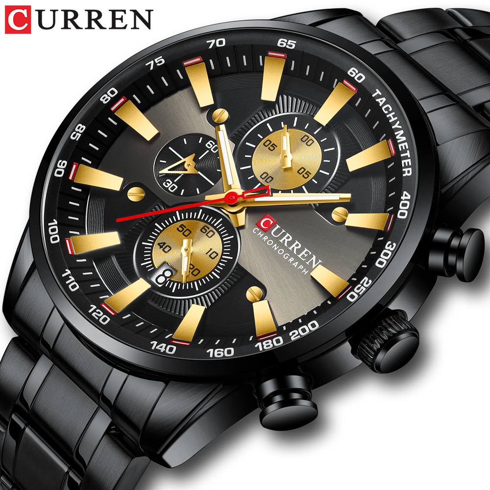 Curren/ Carren 8351 Men's watch, waterproof quartz watch, six-hand watch, business men's watch, calendar watch Specification image