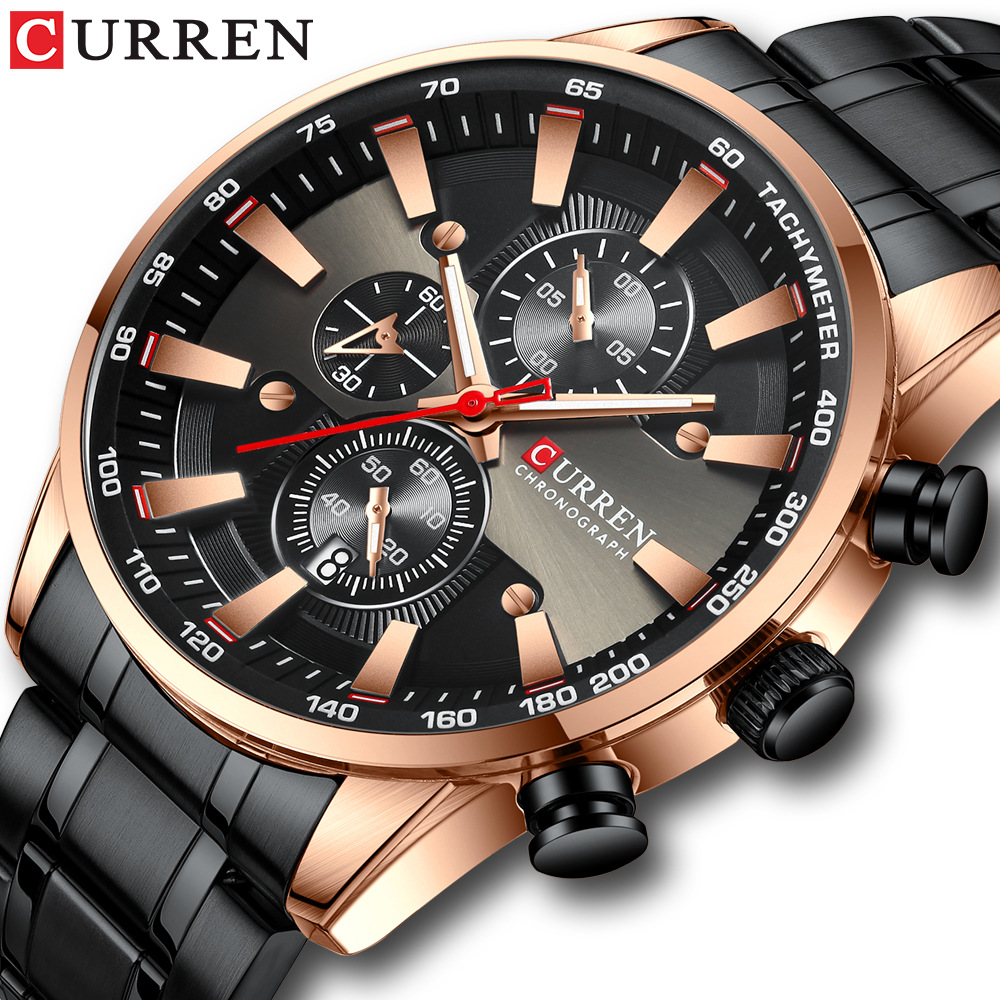 Curren/ Carren 8351 Men's watch, waterproof quartz watch, six-hand watch, business men's watch, calendar watch details Picture