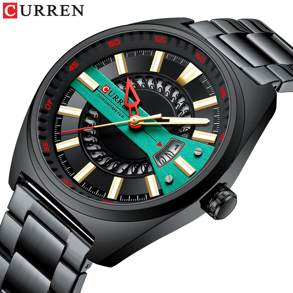 Curren/ Carren 8403 Men's Watch Calendar Steel Band quartz Business Casual men's watch details Picture