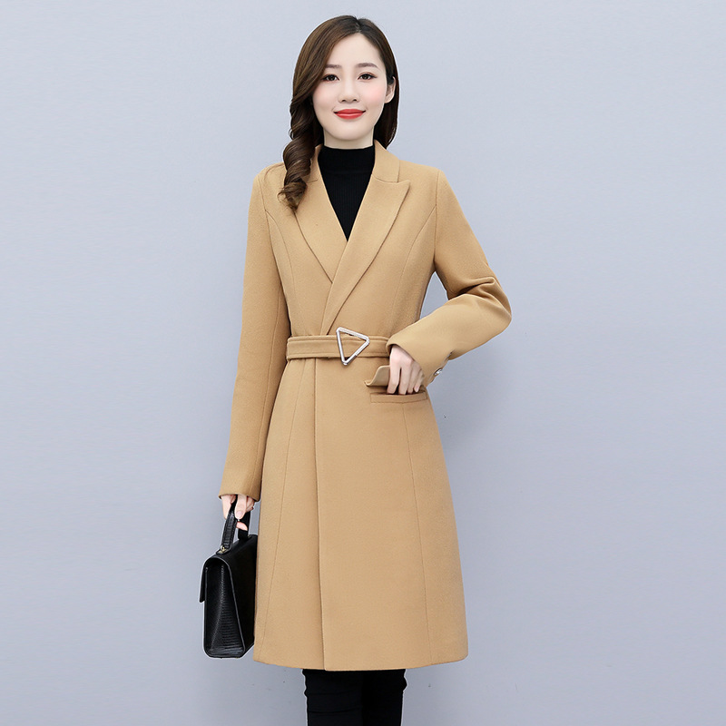 High-end woolen coat for women, mid-length, 2021 autumn/winter new style, fashionable and elegant, a slimming and form-fitting woolen coat for socialite