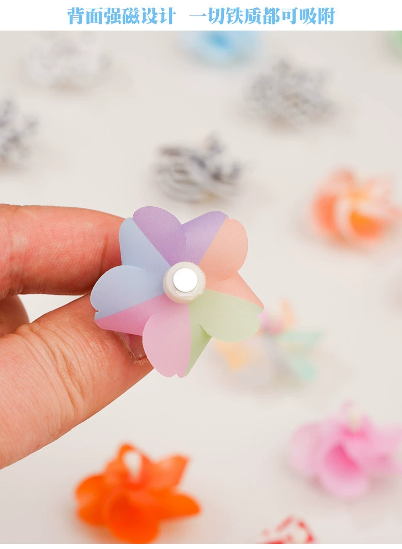 New Japanese 3D InS-style cherry blossom windmill mini cute refrigerator sticker magnetic sticker, personalized and creative refrigerator decoration Item Picture