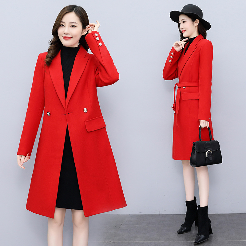 High-end woolen coat for women, mid-length, 2021 autumn/winter new style, fashionable and elegant, a slimming and form-fitting woolen coat for socialite Application Scenario