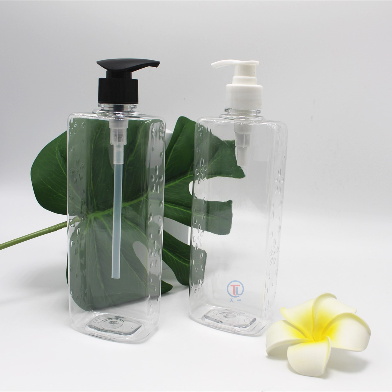 【厂家供应】300ml PET扁长方形瓶 乳液压泵洗手液瓶