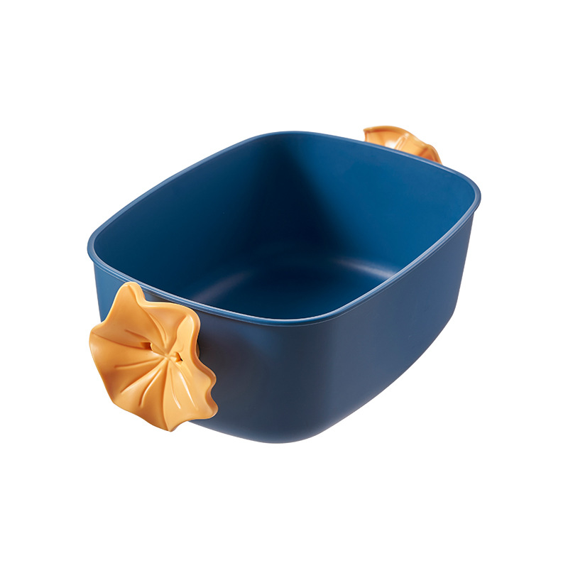 Flower-handled portable storage basket, cosmetics and snacks storage basket, large-capacity living room desktop storage box Item Picture