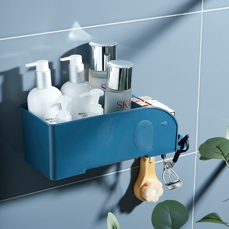 Multi-functional suction cup storage rack, bathroom washbasin, cosmetic storage rack, wall-mounted suction storage rack without drilling holes Specification image