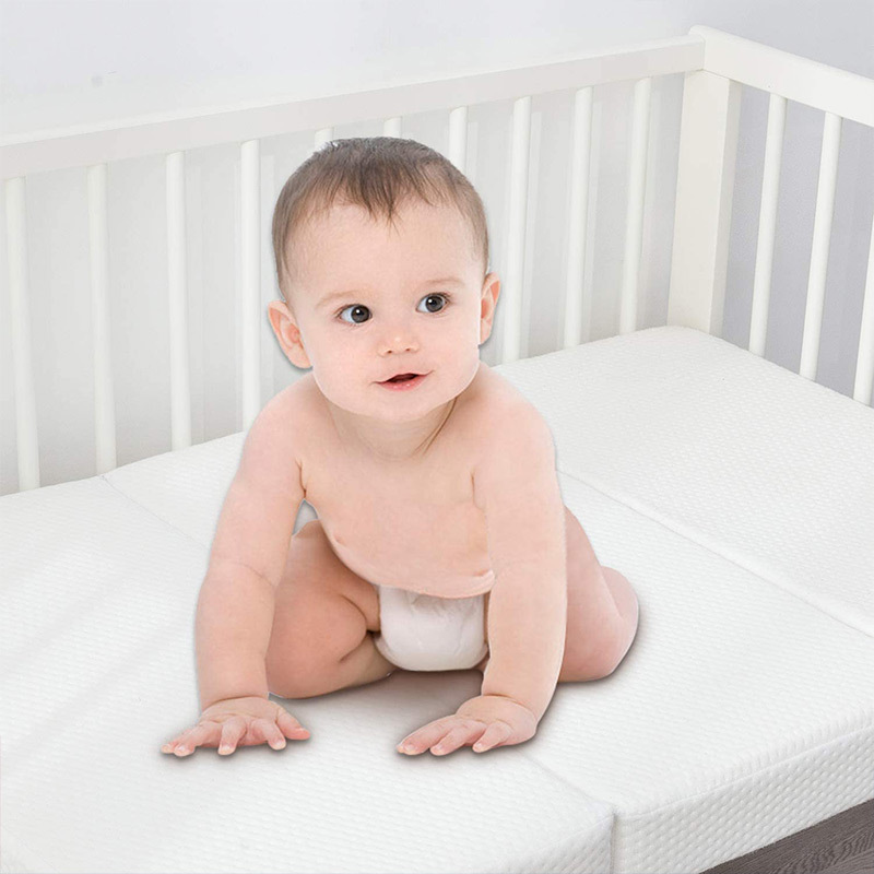 Baby three-fold memory foam mattress, baby play crawling pad, foldable baby cradle back support mattress details Picture